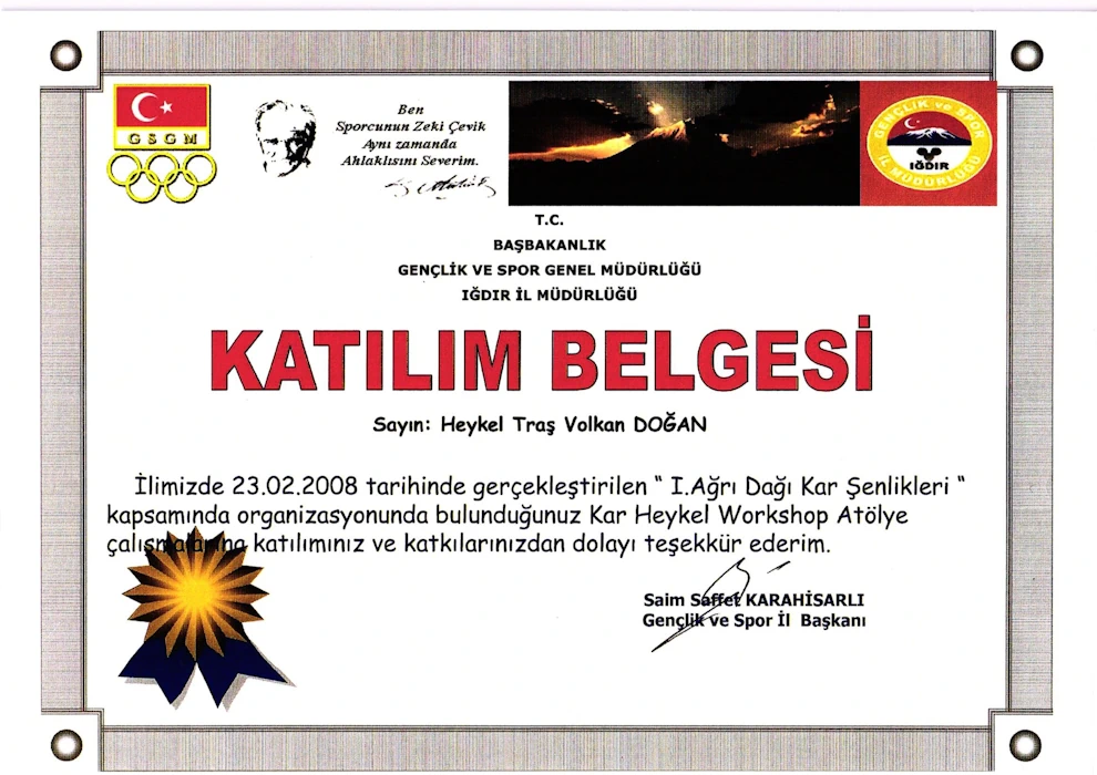 Ağrı Dağı Kar Şenlikleri Kar Heykel Katılımı