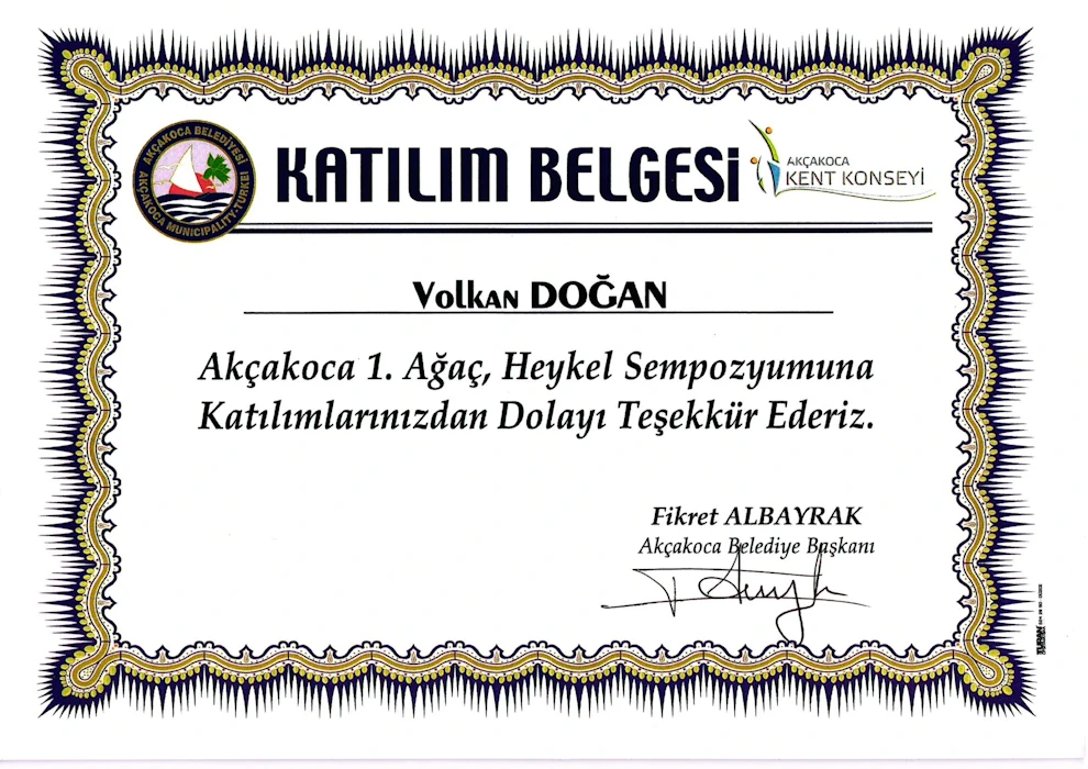 Akçakoca 1. Ağaç Heykel Sempozyumu Katılımı