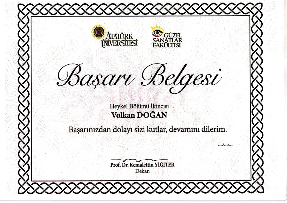 Atatürk Üniversitesi Güzel Sanatlar Heykel Bölümü İkincisi