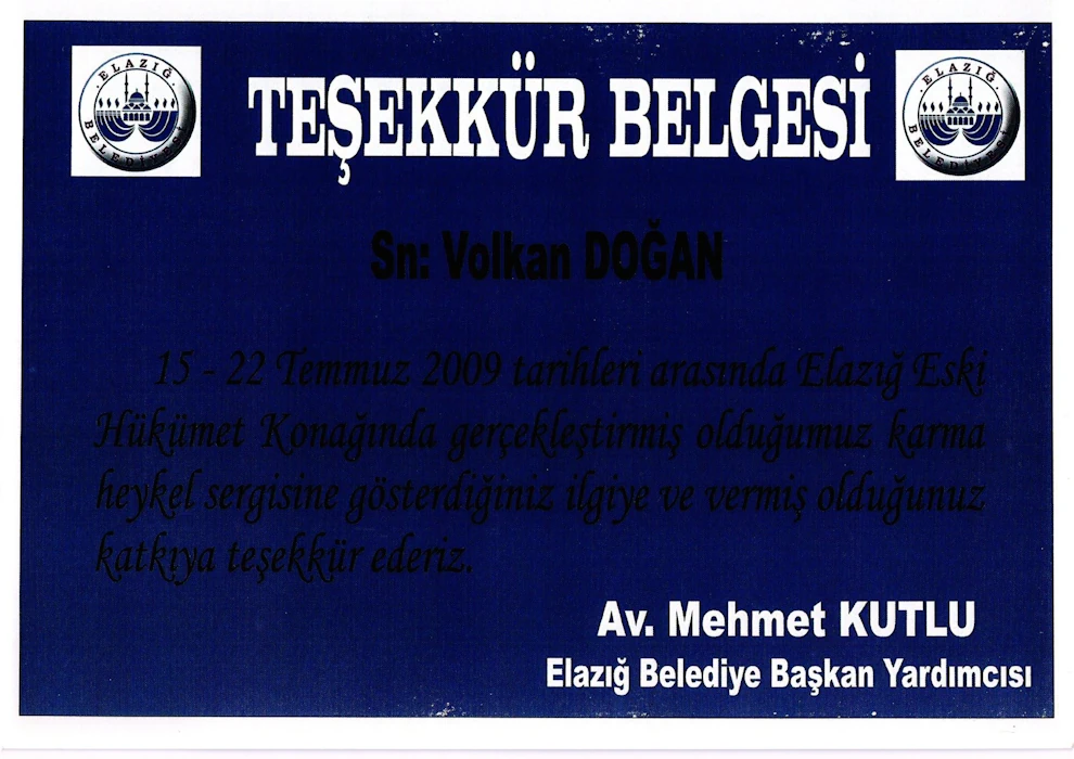 Elazığ Belediyesi Hükümet Konağı Heykel Katkısı