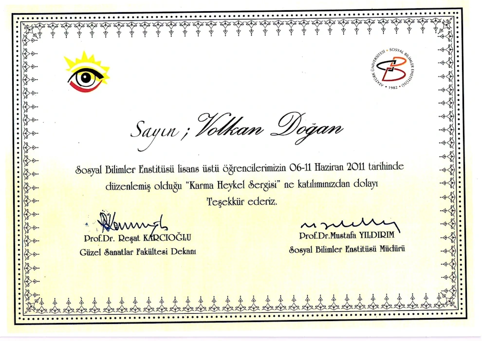 Atatürk Üniversitesi Karma Heykel Sergisi Teşekkür