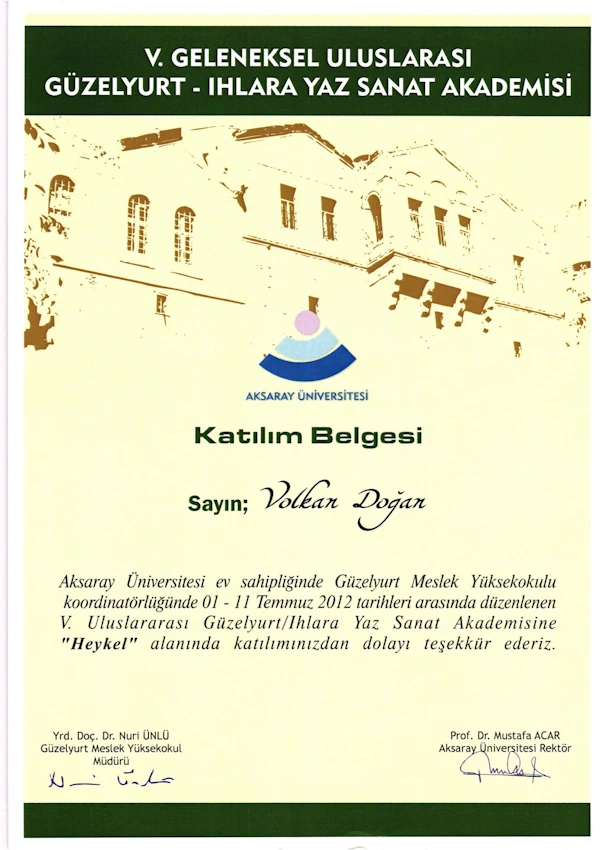 Güzelyurt Ihlara Uluslararası Yaz Sanat Akademisi Heykel 2012