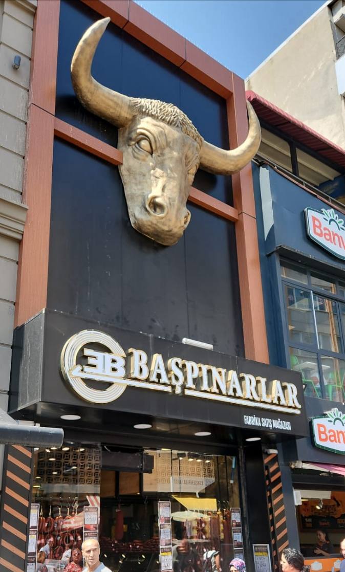 Golden Bull Head Sculpture Image