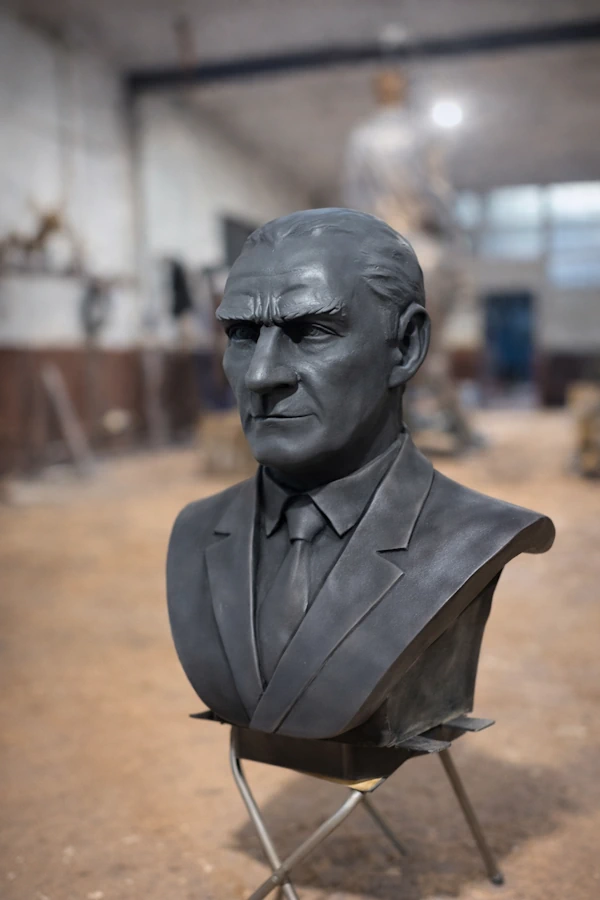 Bust of Ataturk Frontal Detail View