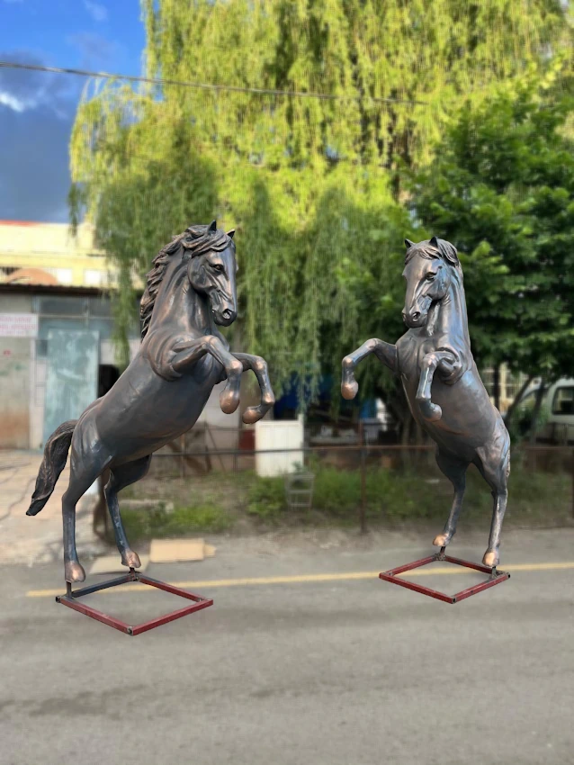 Horse Statue Frontal Detail View