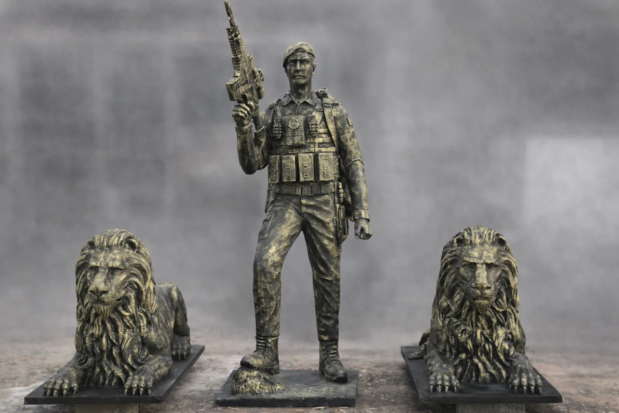 Commando Statue Side Profile View