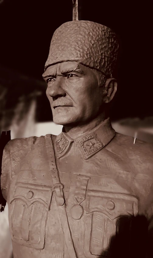 Mustafa Kemal Pasha Statue Side Profile View