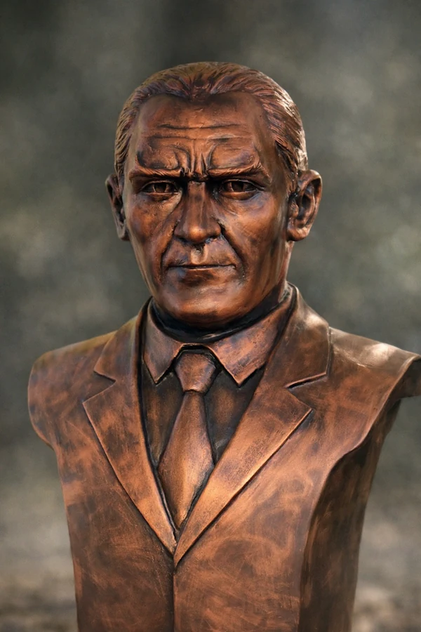 Bust of Ataturk Side Profile View