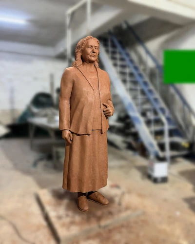 Realistic Life-Size Female Portrait Mother Statue