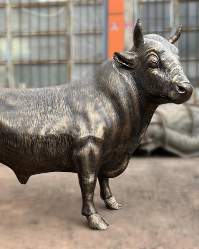 Standing calf statue, completed and ready for shipment