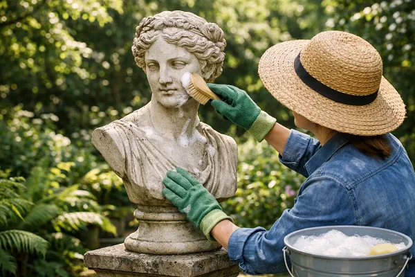 Bahçe heykeli kaliteli bakım ve koruma uygulaması