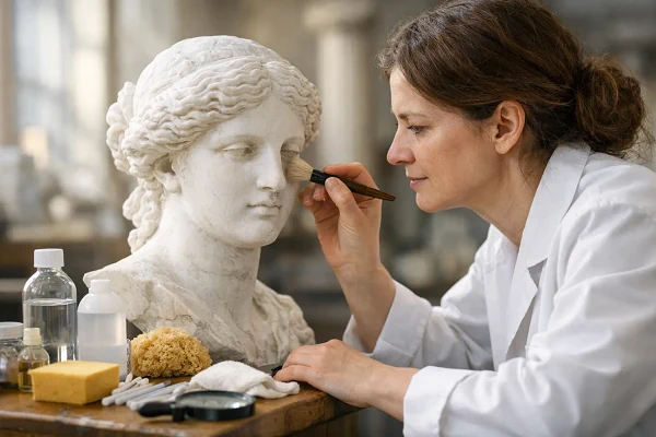 Sculpture cleaning and preservation methods application guide