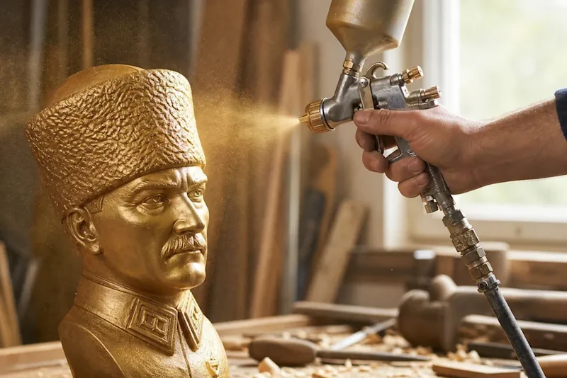 Adding color to sculpture surfaces with acrylic and spray paint