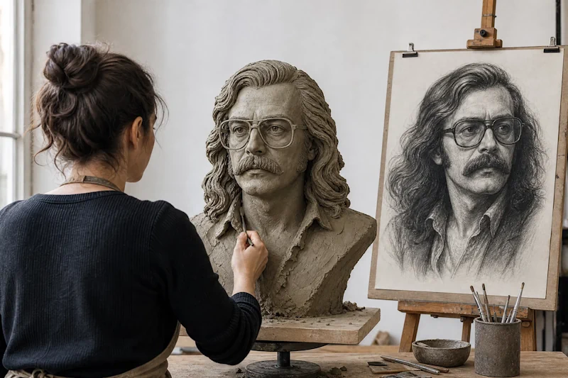 How to draw a sculpture figure easily with charcoal technique