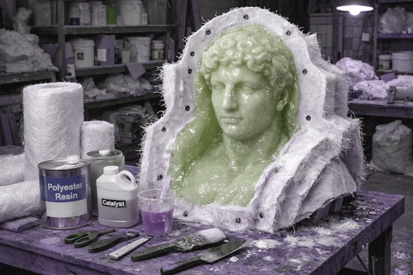 Heykelin kalıba alınma aşaması ve kullanılan malzemeler