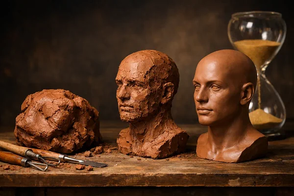 Material and craftsmanship stages affecting sculpture production time